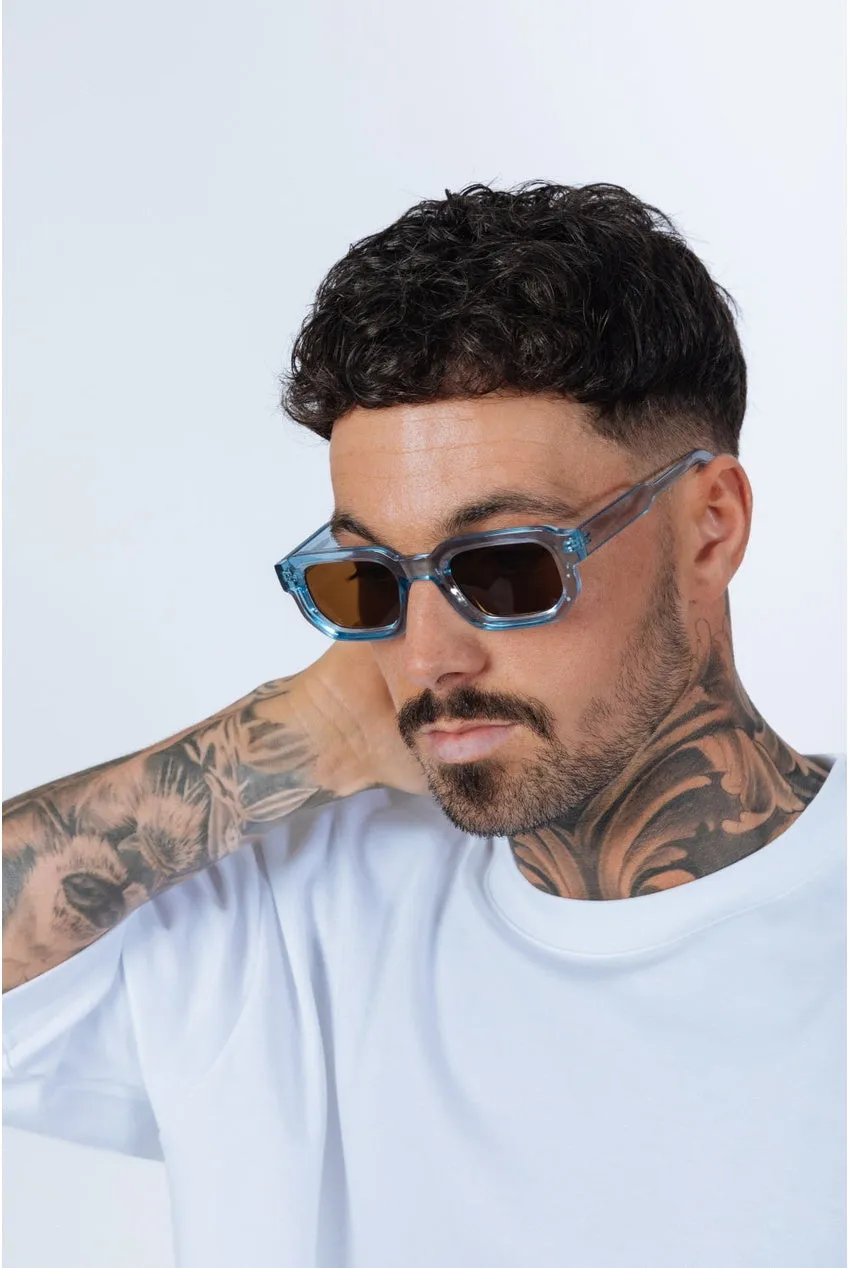 SVNX Retro Square occhiali sole blu taglia unica