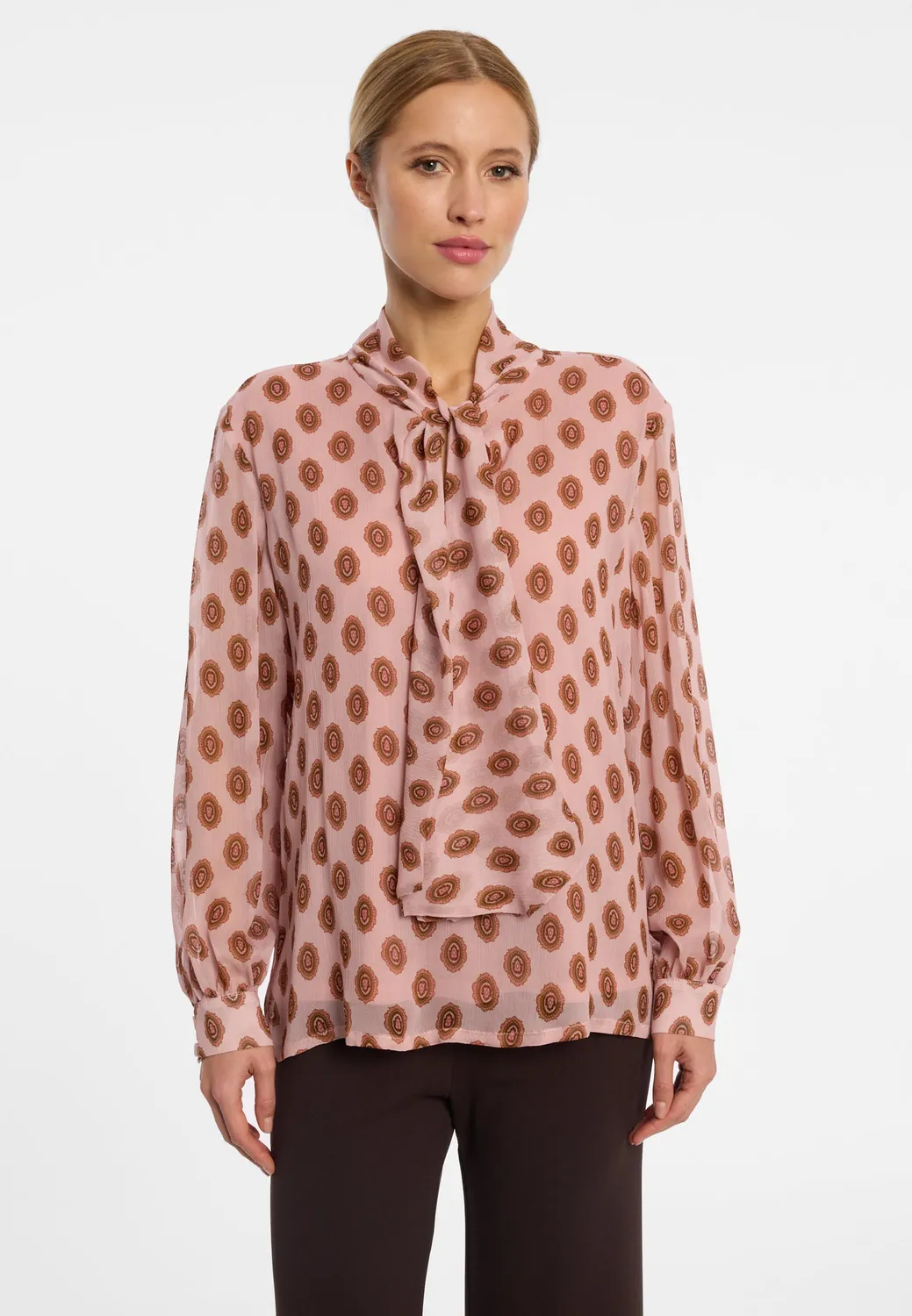 Ana Alcazar Elysis blusa fiocco bordeaux chiffon