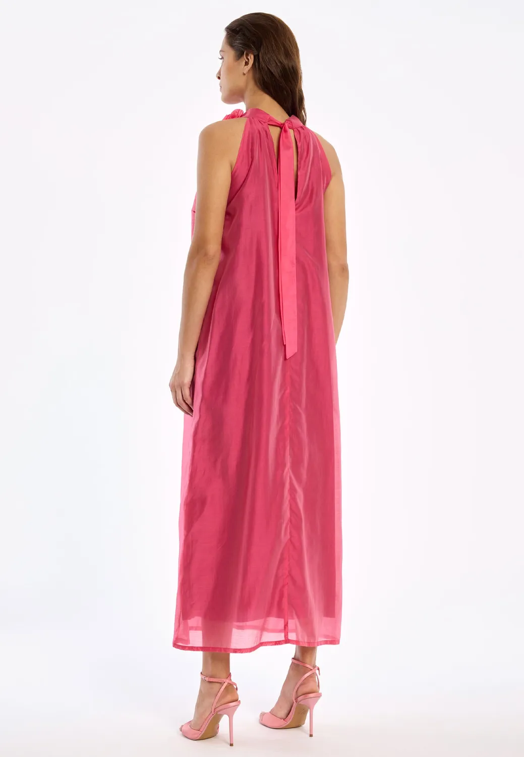Ana Alcazar Wakany abito lungo rosa in lyocell