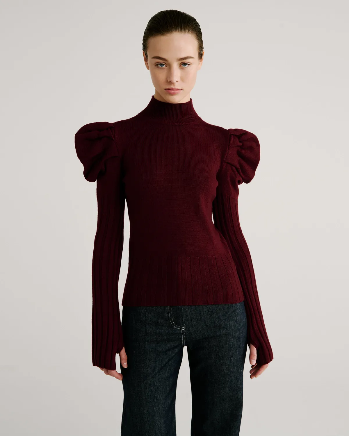 Violante Nessi Vittorio maglione bordeaux lana merino