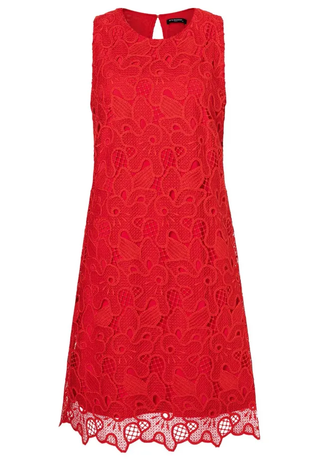 Ana Alcazar Zafina abito pizzo rosso linea A