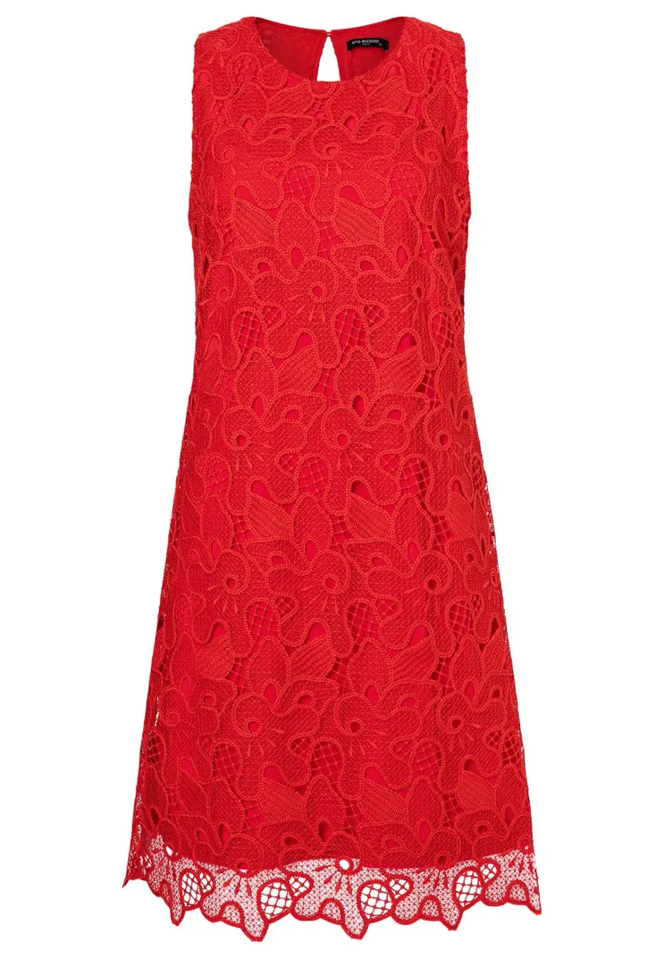 Ana Alcazar Zafina abito pizzo rosso linea A