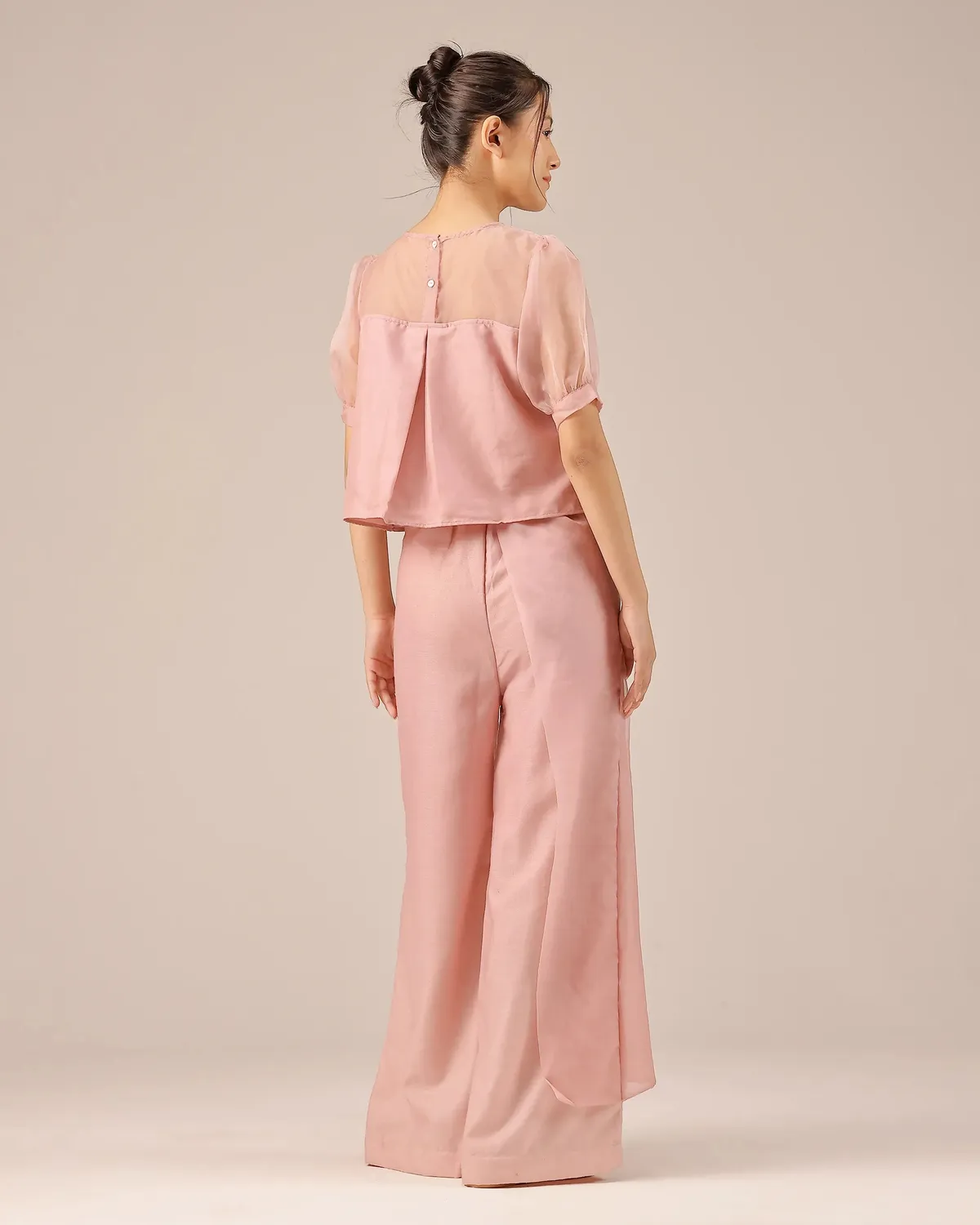 Our Dve Blum Jelly pantaloni rosa lino vita alta