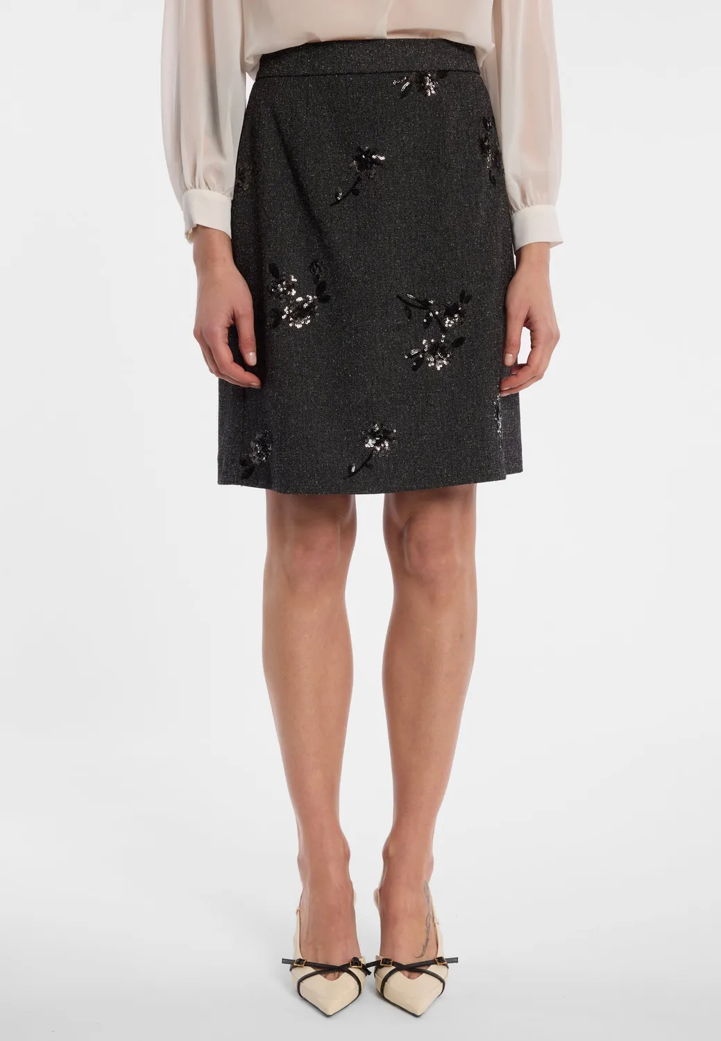 Ana Alcazar Evanita minigonna tweed lurex nero