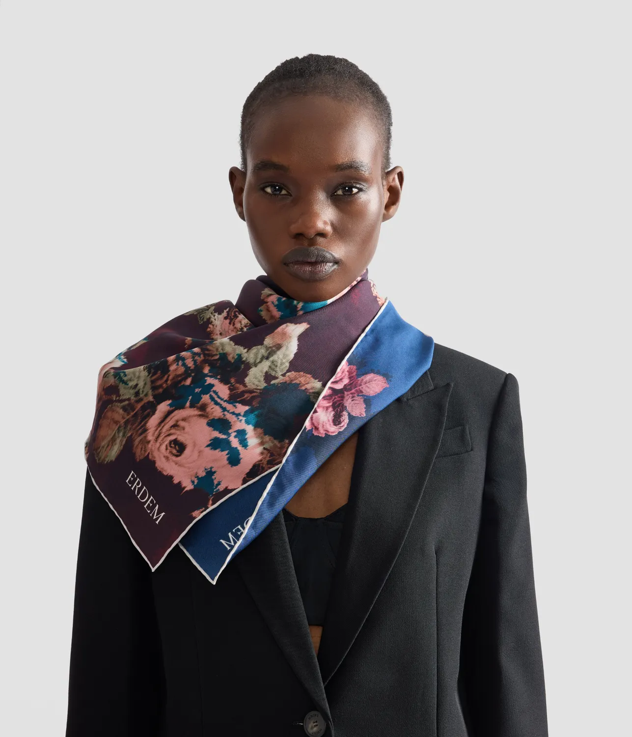 Erdem Silk Twill foulard seta rose_taglia unica