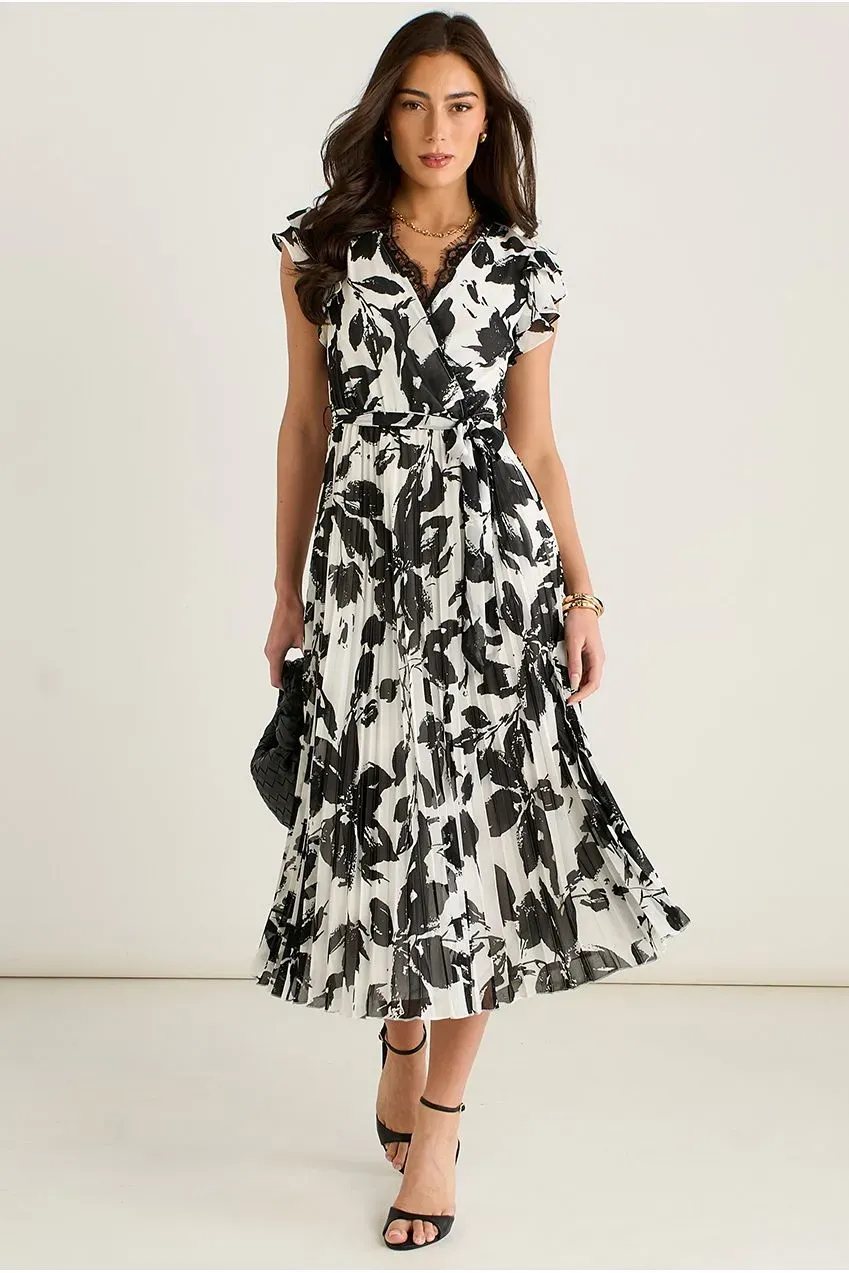 Gini London Lace Trim abito midi portafoglio mono
