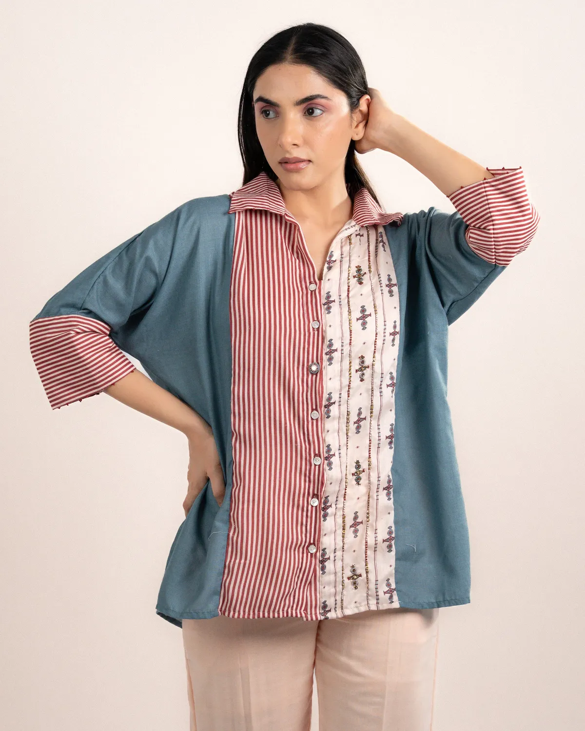 Our Dve Dova Shirt camicia Normandy Blue modal