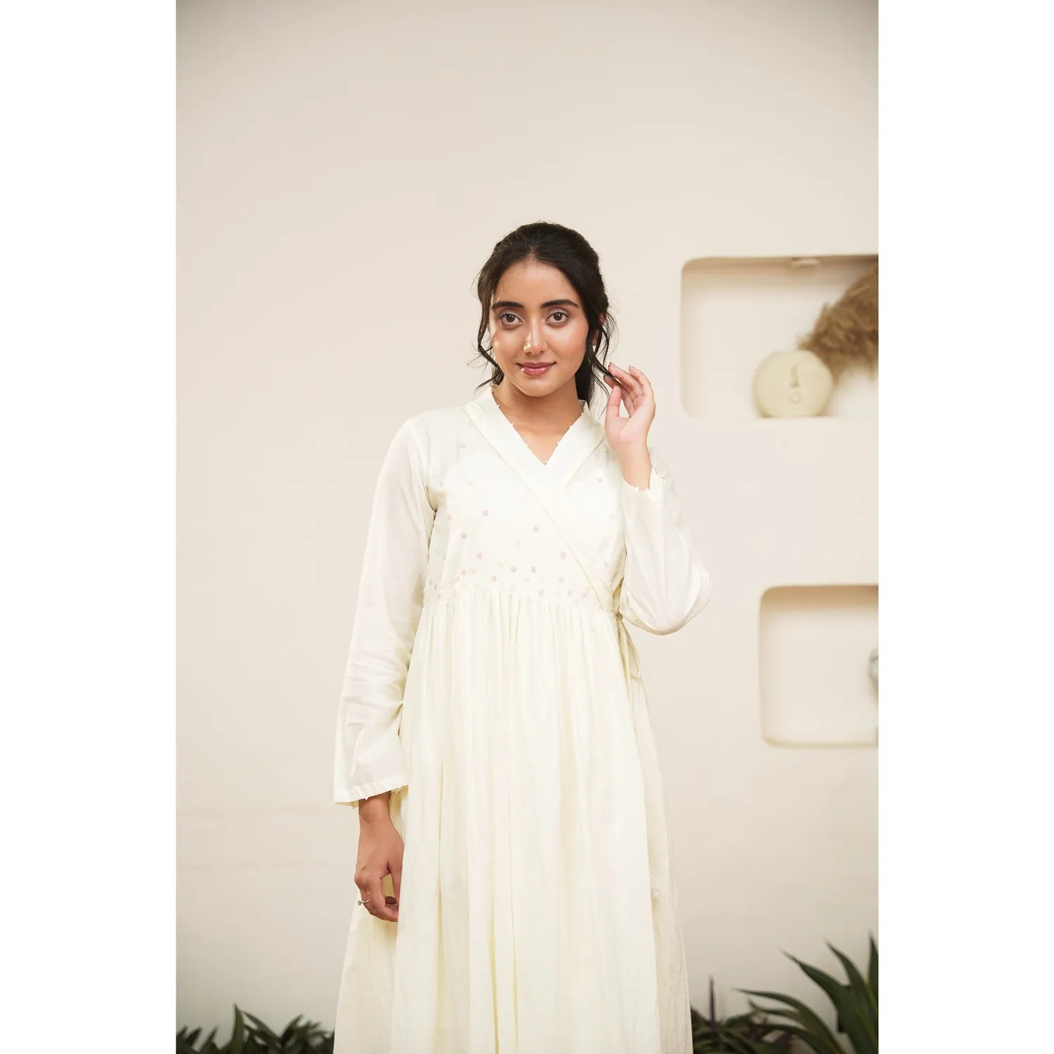 Our Dve Capsule 10 top cotone beige maniche lunghe
