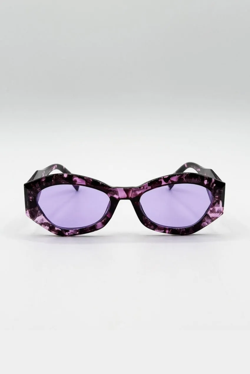 SVNX Retro Polygonal Cat-Eye occhiali viola