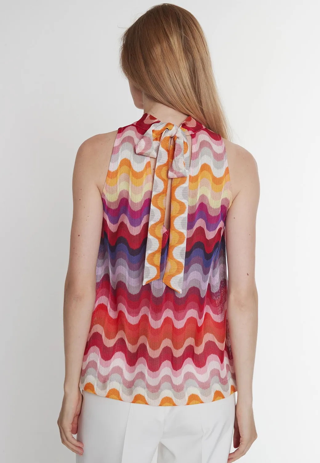 Ana Alcazar Piwya top in maglia traforata fantasia