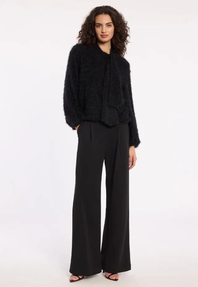 Ana Alcazar Atory top peluche azzurro collo alto