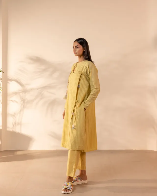 Our Dve Honeydew pantalone giallo ocra cotone 37"