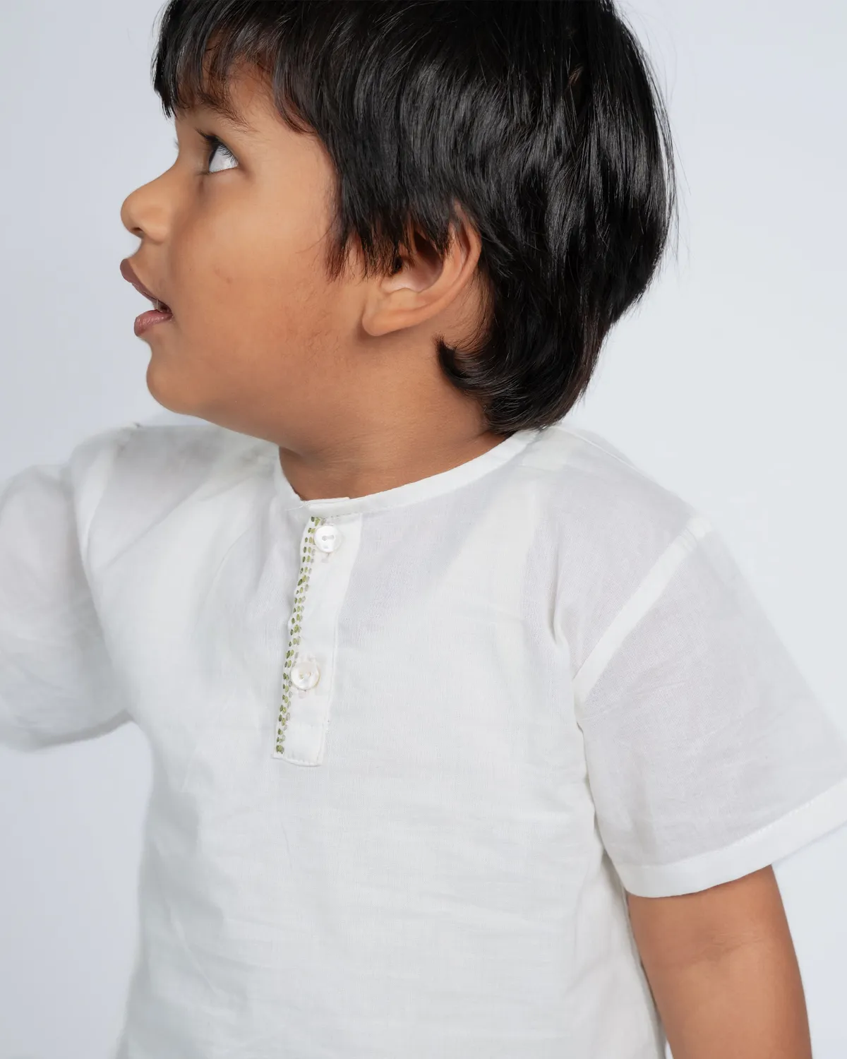 Our Dve Signature Boy completo bimbo cotone bianco verde