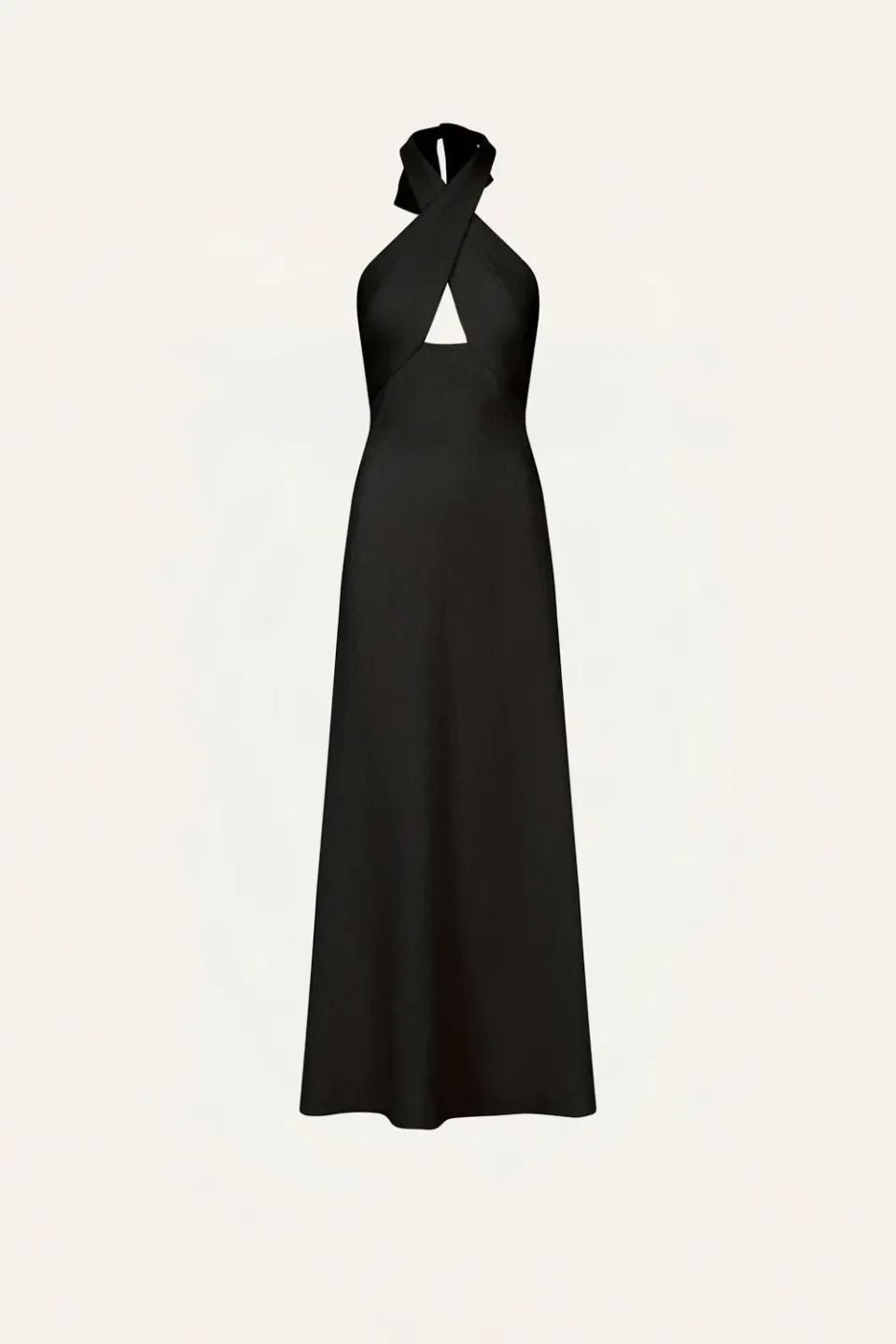 Johanna Ortiz Light Heart abito midi nero scollo halter