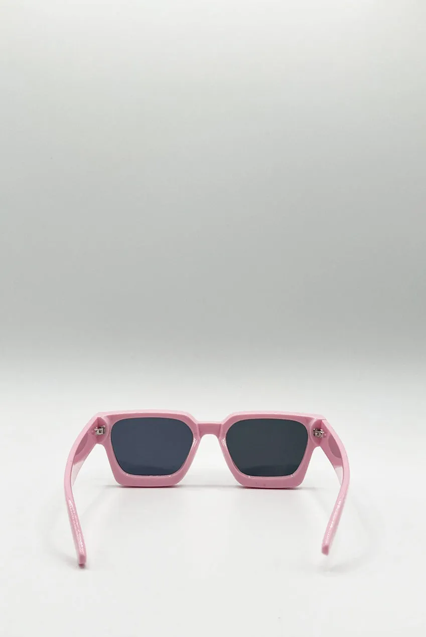 SVNX occhiali da sole rosa quadrati retro