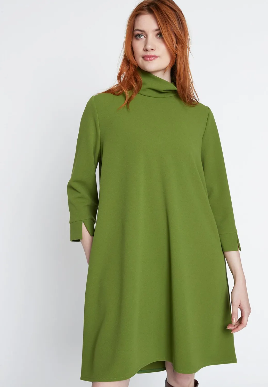 Ana Alcazar Sigaby abito trapezio verde mela tasche