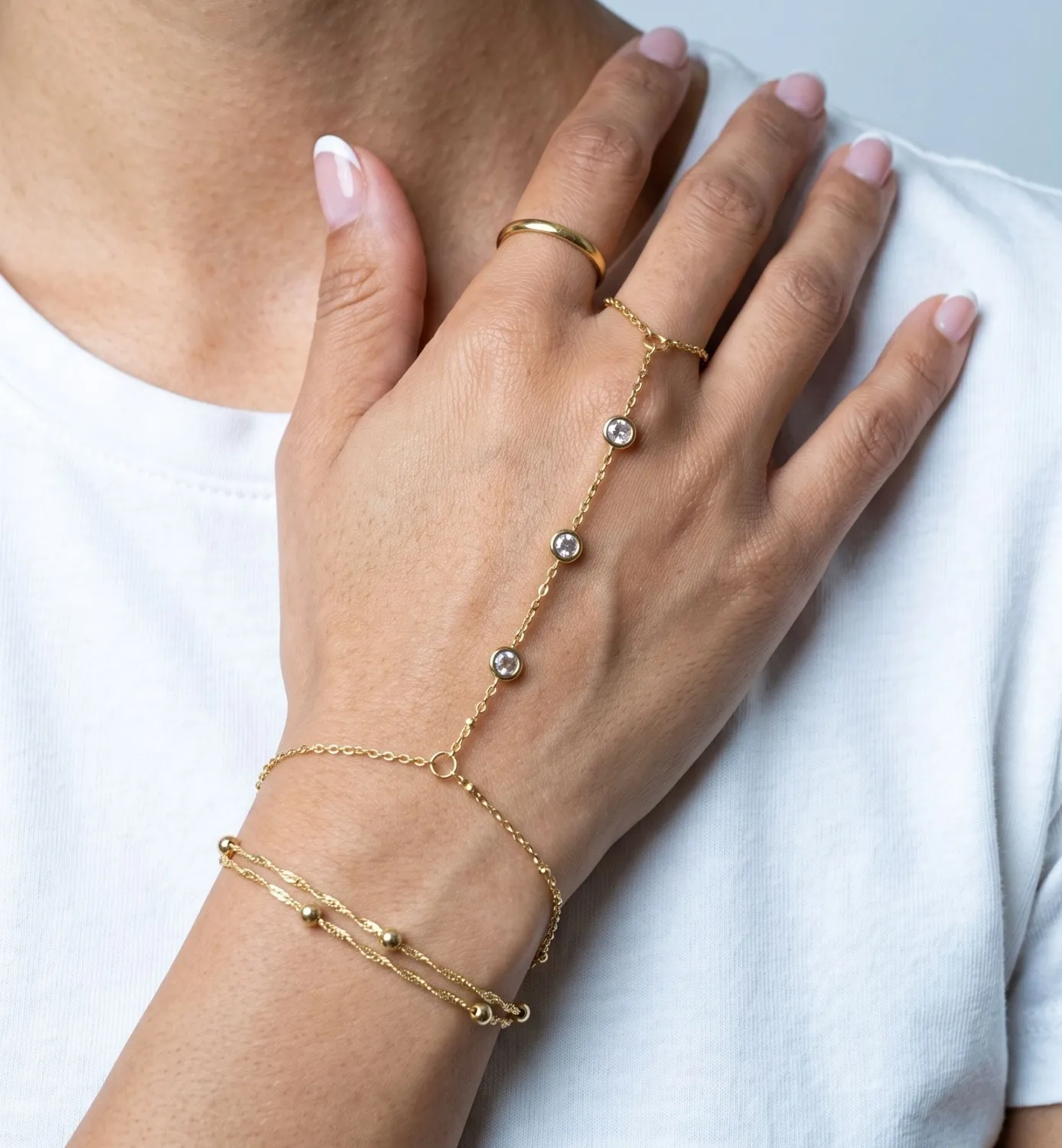 Uchi & Soto Enso Bracciale Baciamano Oro Pietre