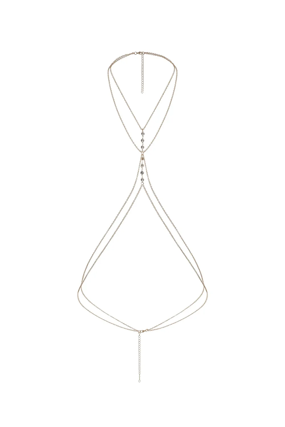 Bella Barnett Double Decker body chain oro diamante