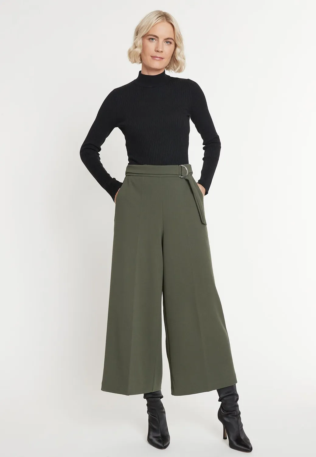 Ana Alcazar Mefily culotte kaki tasche laterali
