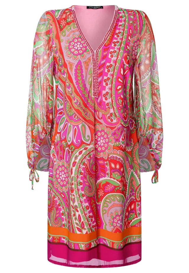 Ana Alcazar Revosy abito corto paisley rosa