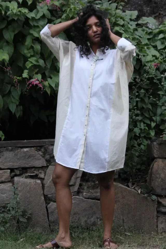 Our Dve Sofi top beige cotone manica dolman