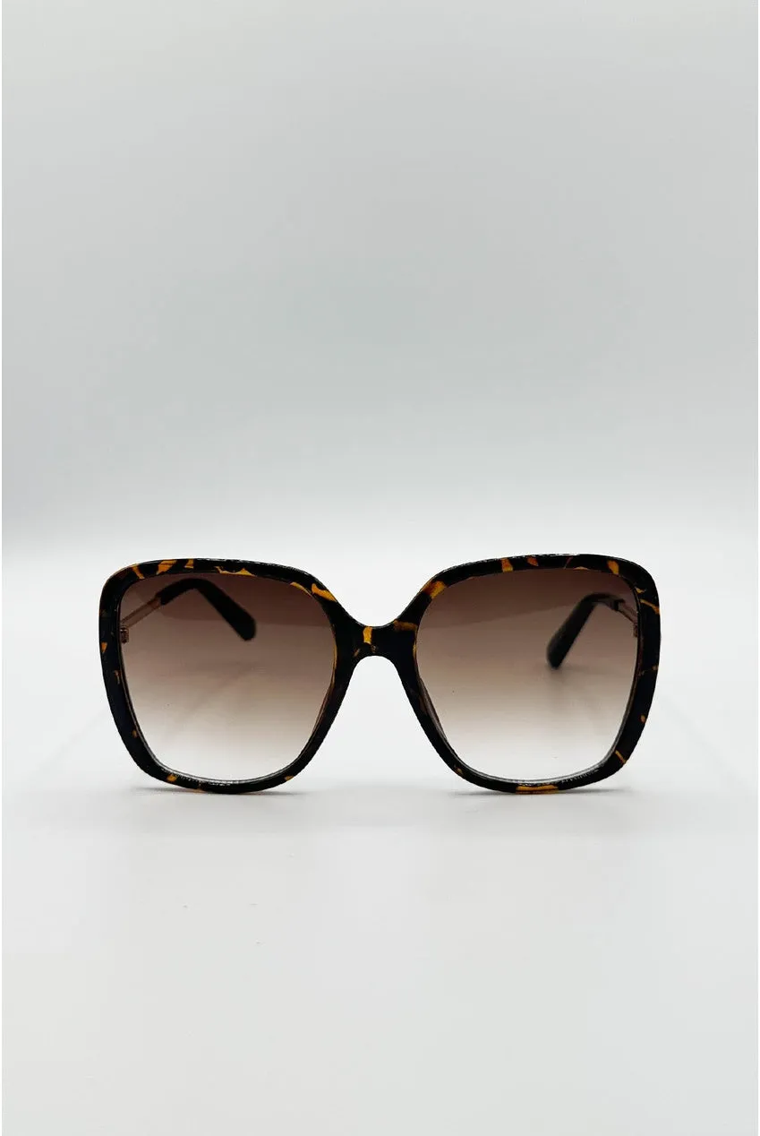 SVNX Oversized Square occhiali da sole tartarugato oversize