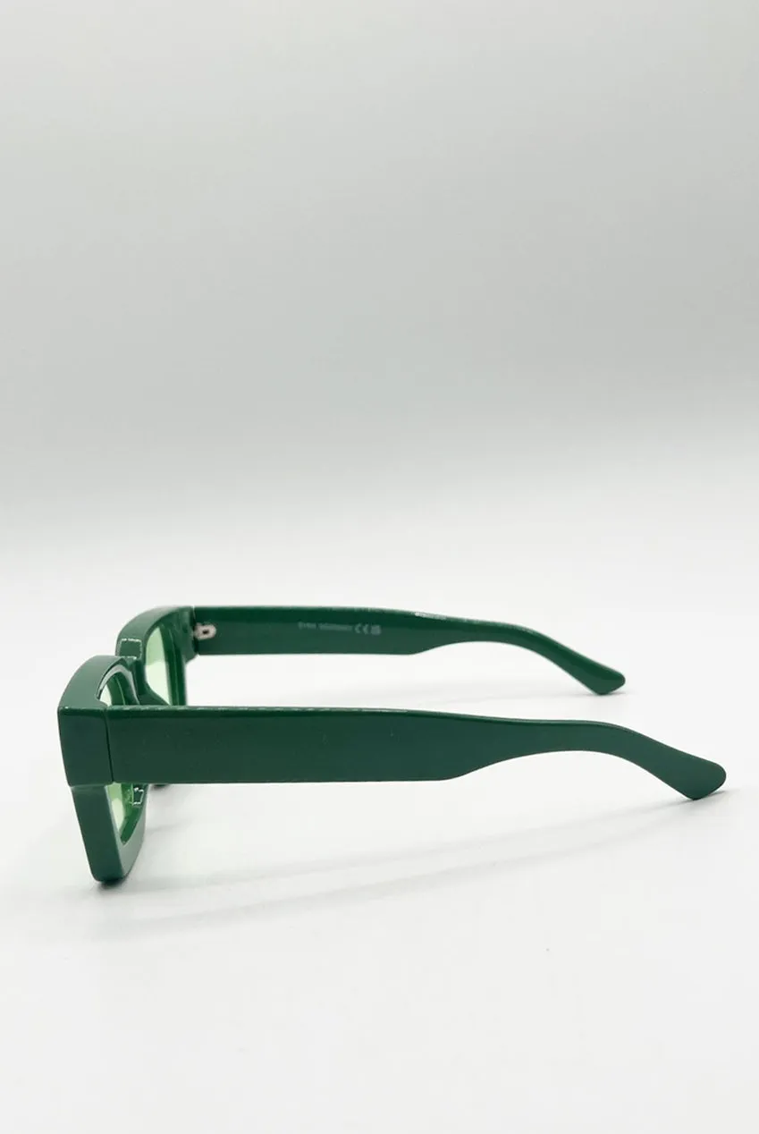 SVNX Square Retro occhiali da sole verde menta taglia unica