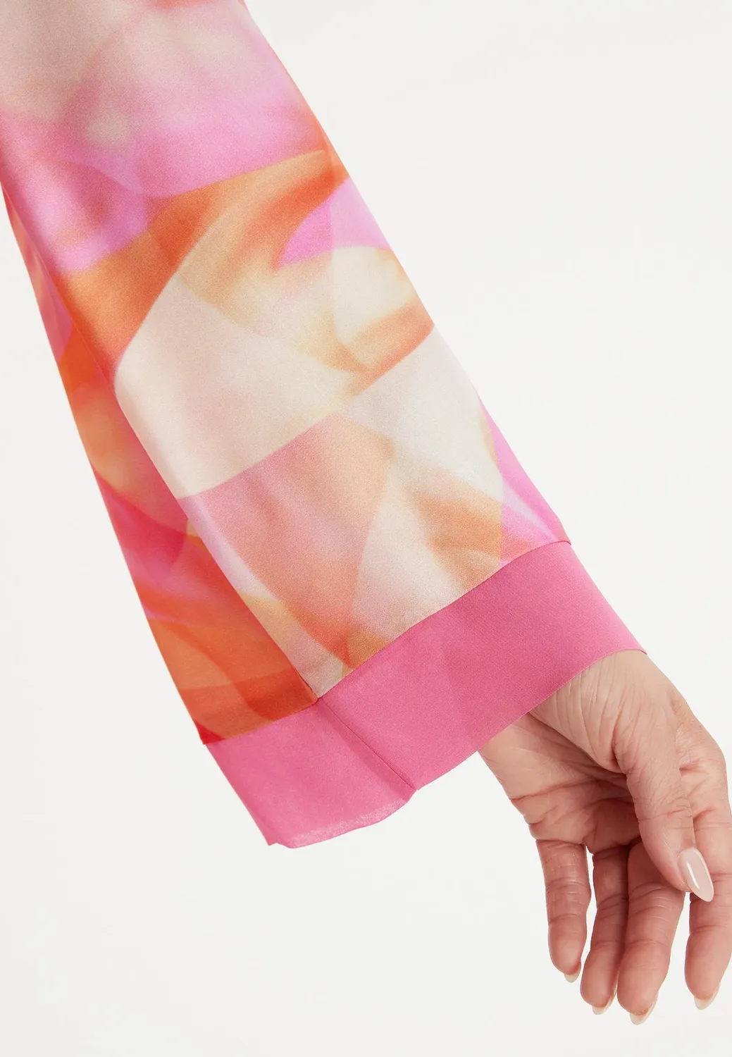 Ana Alcazar Zawera blusa satin floreale maniche ampie