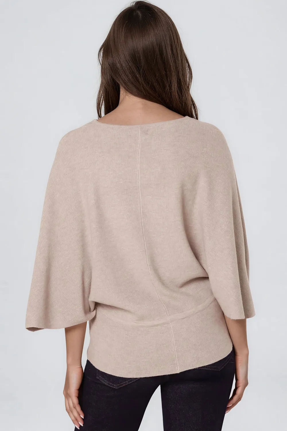 Aftershock Tie Waist maglione beige manica pipistrello