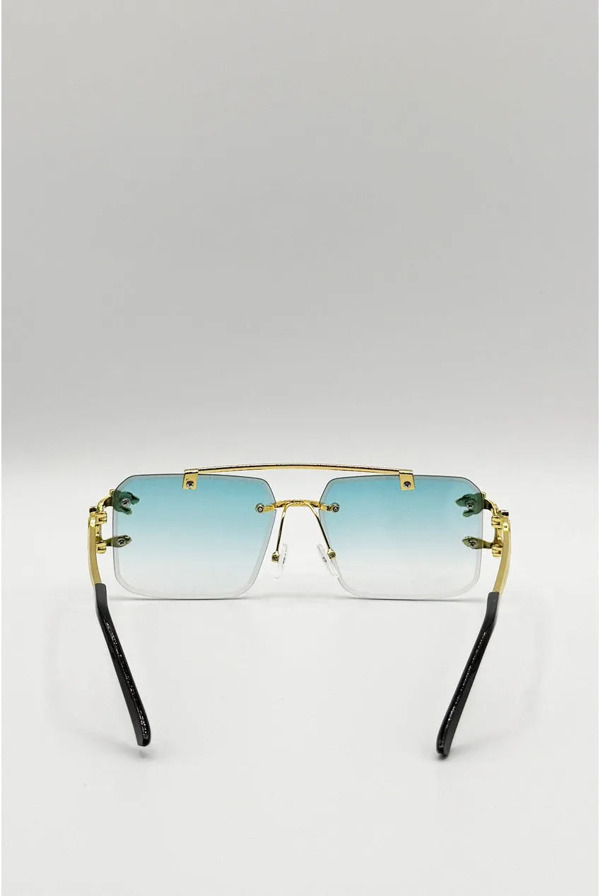 SVNX Navigator Occhiali Sole Blu Oro