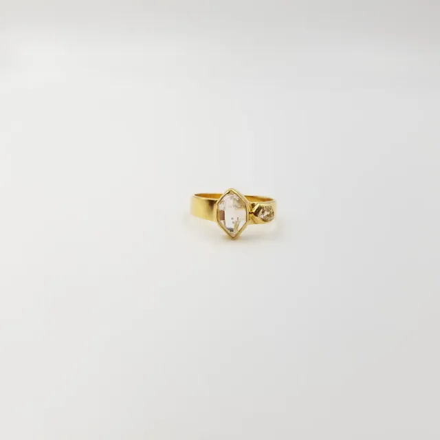 Our Dve Hermes anello oro con cristallo bianco
