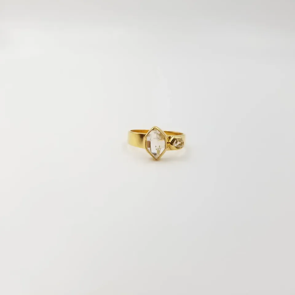 Our Dve Hermes anello oro con cristallo bianco