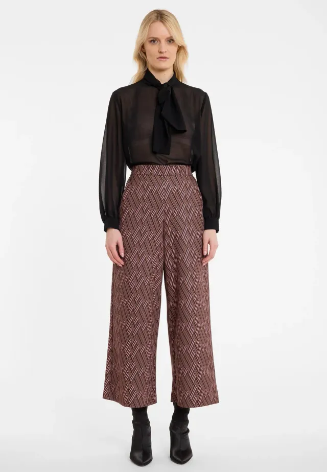 Ana Alcazar Awosa culotte bordeaux fantasia anni 70