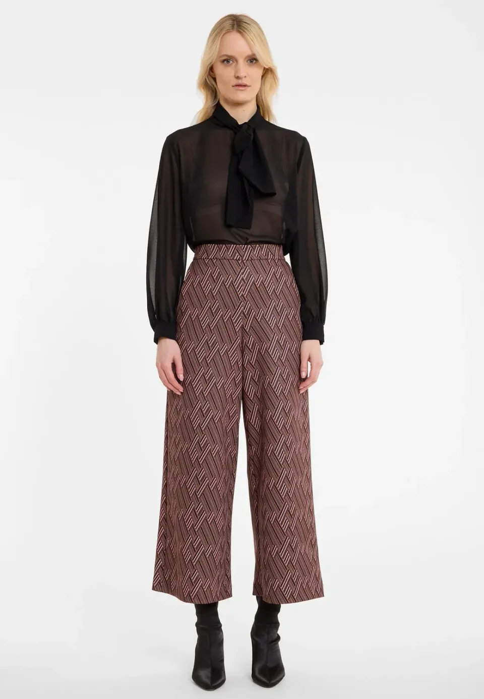 Ana Alcazar Awosa culotte bordeaux fantasia anni 70