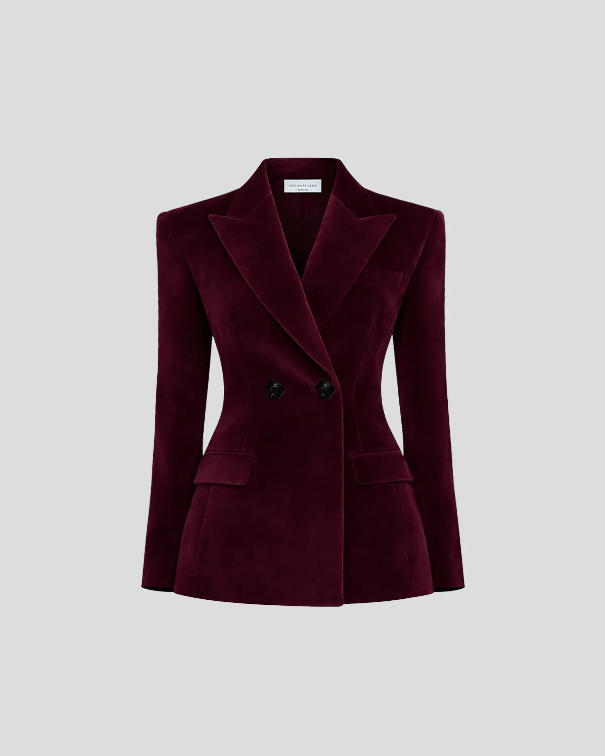 Violante Nessi Burri blazer bordeaux velluto seta IT 42