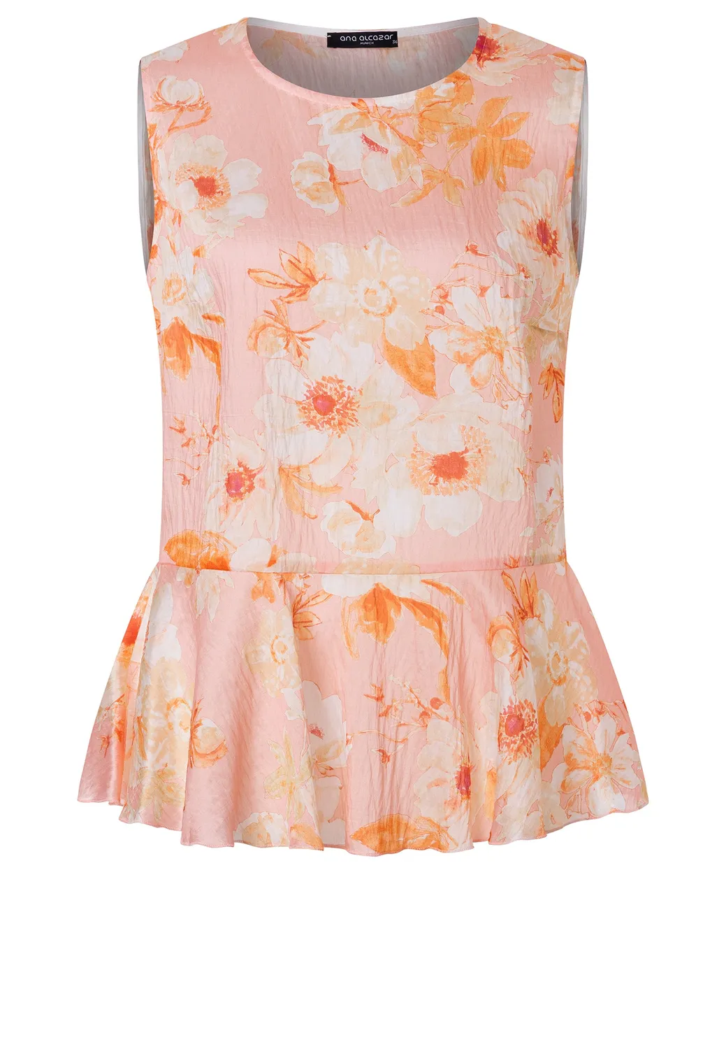 Ana Alcazar Dorivay top peplum floreale rosa