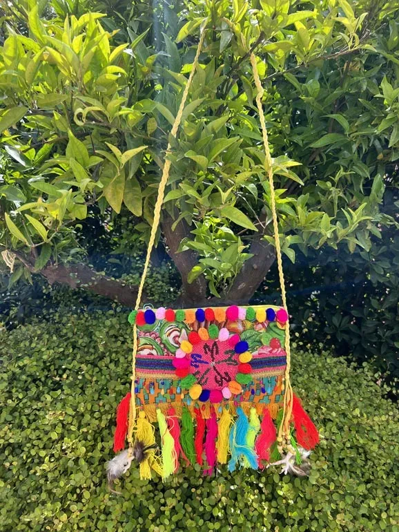 Antica Sartoria BV235 borsa a spalla gialla cotone