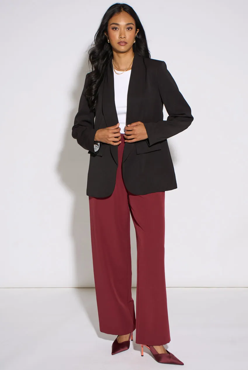 Gini London Edge To Edge blazer nero maniche contrasto