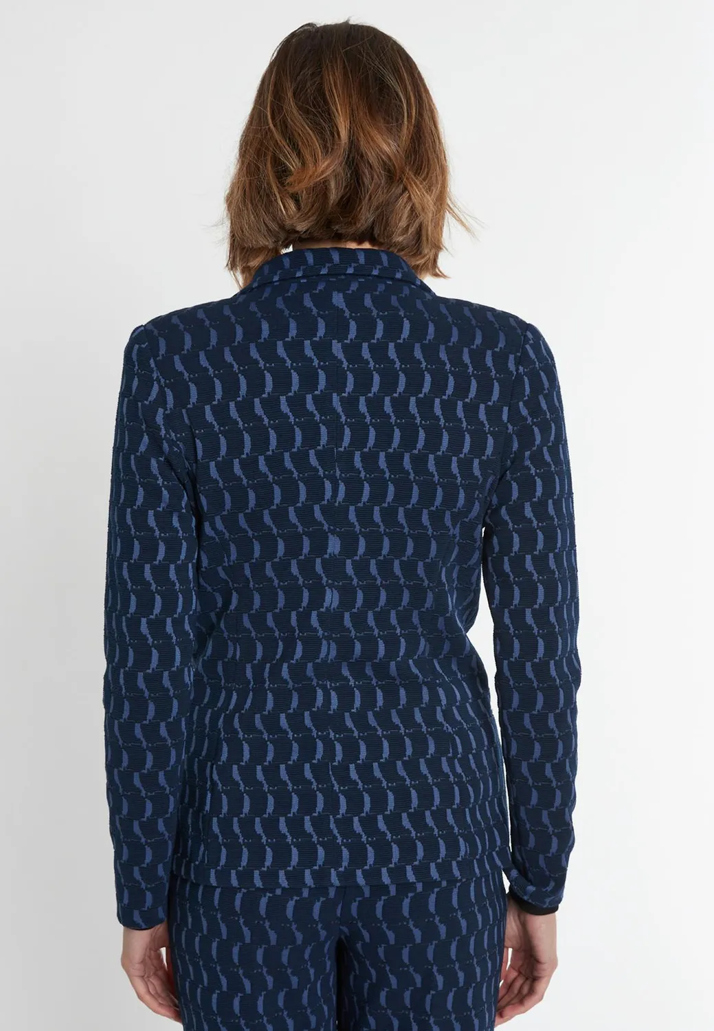 Ana Alcazar Siwa blazer jacquard blu onde