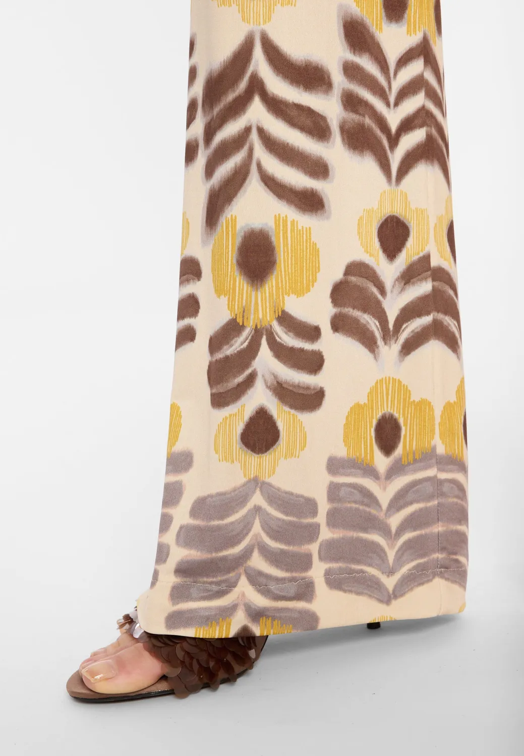 Ana Alcazar Donai pantaloni jersey marrone fiori