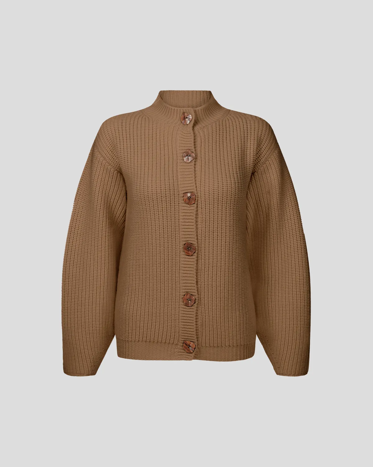 Violante Nessi Mario cardigan cammello lana