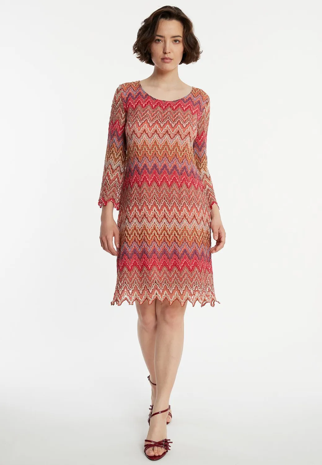 Ana Alcazar Zanisa tunica maglia rossa zigzag