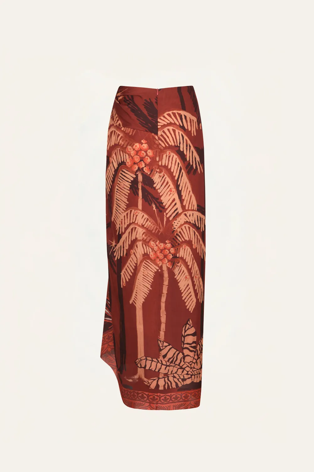 Johanna Ortiz Dance Floor gonna rosso seta 95cm