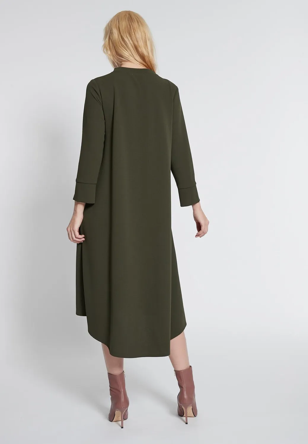 Ana Alcazar Haneka vestito midi kaki svasato