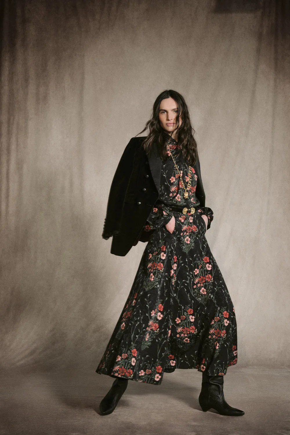Johanna Ortiz Encanto De Isla gonna jacquard nera
