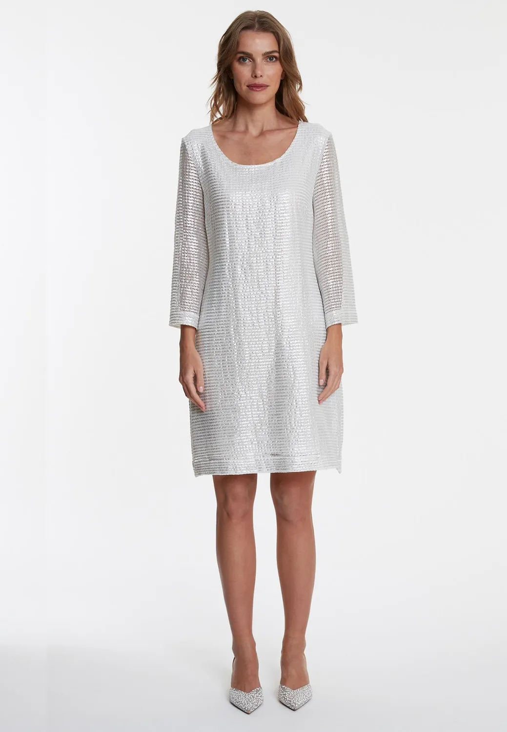 Ana Alcazar Wahesa abito linea A bianco elegante