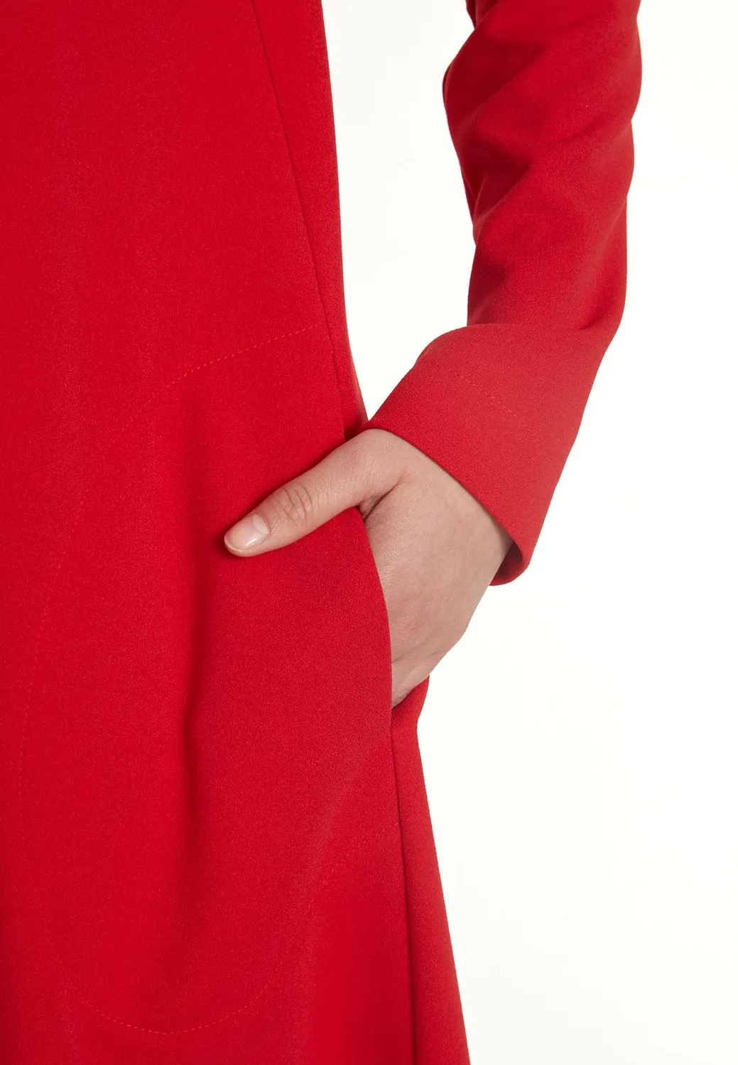 Ana Alcazar Okary abito rosso svasato collo alto