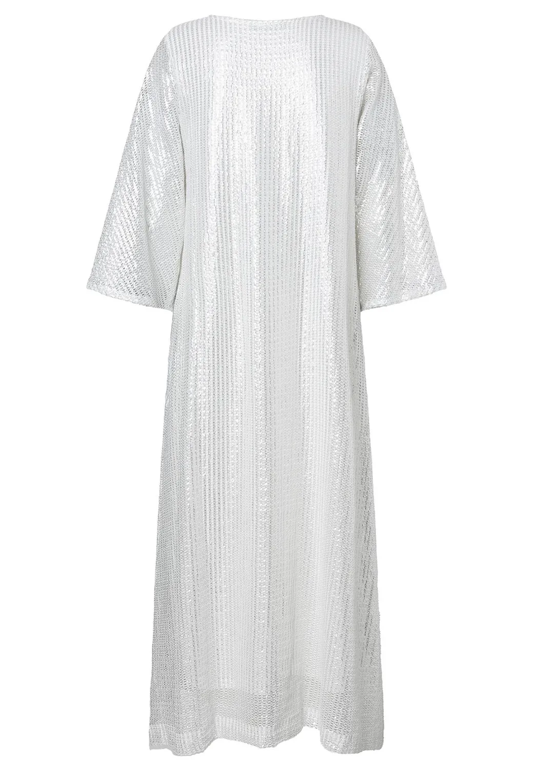 Ana Alcazar Wahia abito maxi bianco mesh