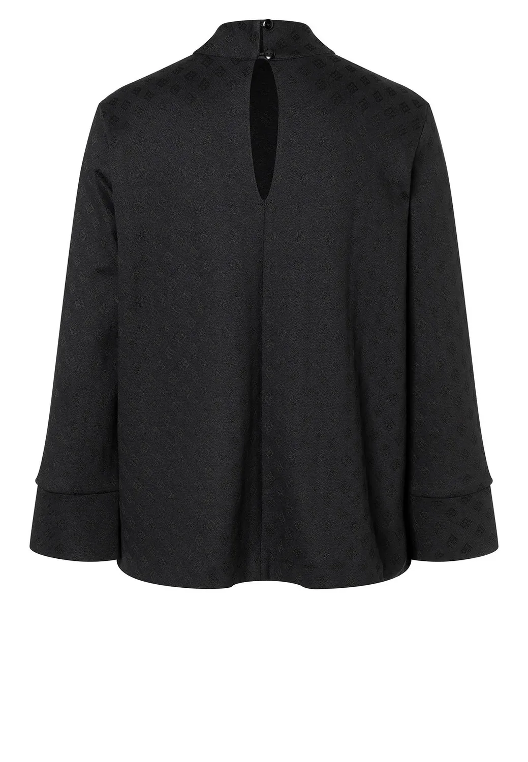 Ana Alcazar Hemma camicia nera quadri collo alto