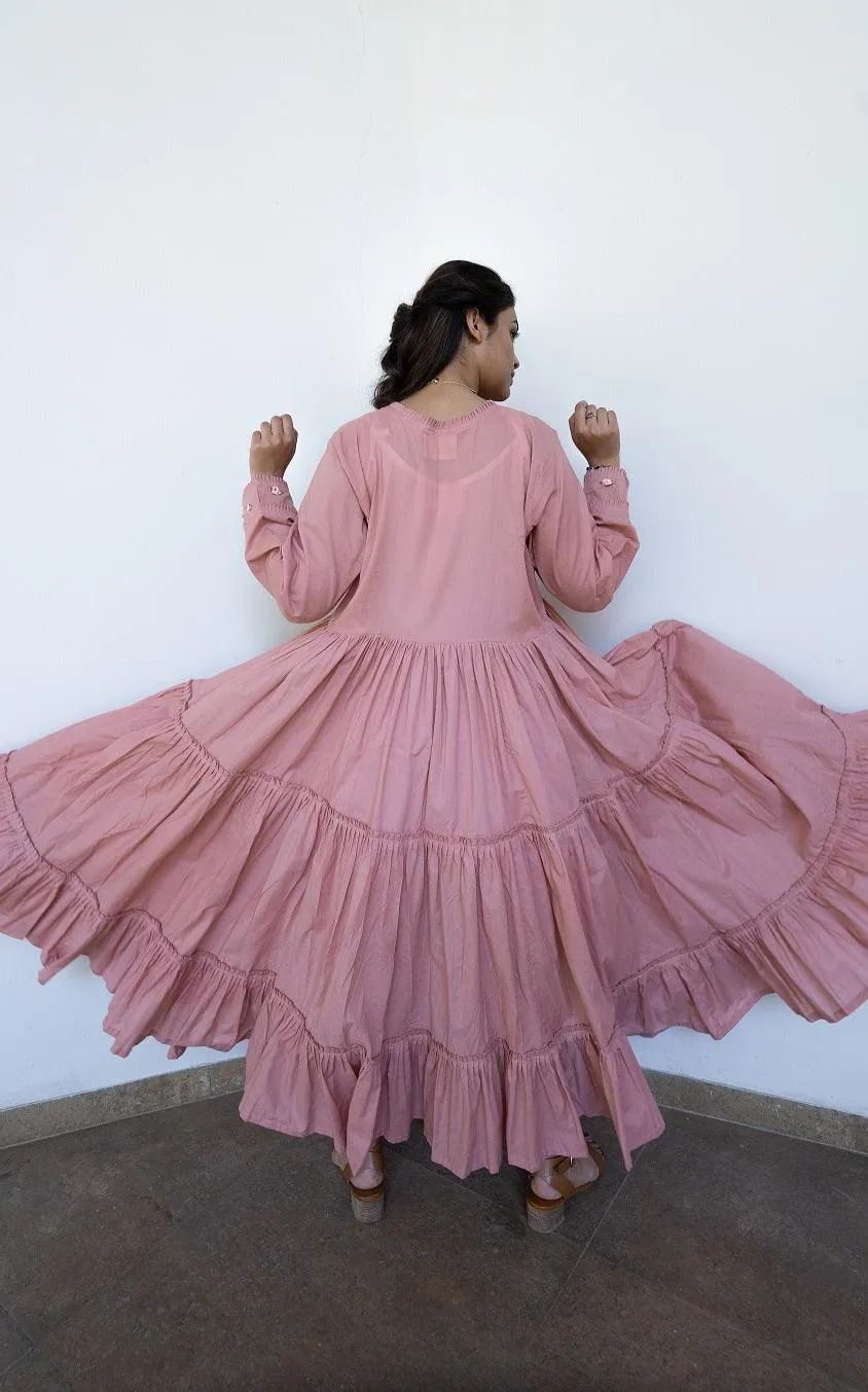 Our Dve Eternal Adole abito maxi rosa S cotone